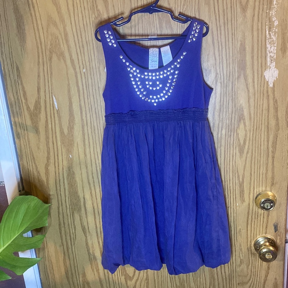 Girls jersey dress with studs